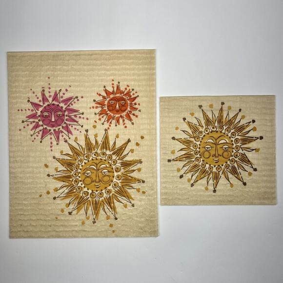 Vintage MCM Atomic Sun Napkins Dinner Barware Set 21 RARE Masslinn Patio Party - Picture 7 of 7